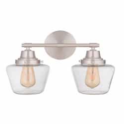 Essex Vanity Light Fixture w/o Bulbs, 2 Lights, E26, Polished Nickel