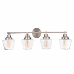 Essex Vanity Light Fixture w/o Bulbs, 4 Lights, E26, Polished Nickel
