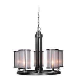 Danbury Chandelier w/o Bulbs, 5 Lights, E12, Matte Black