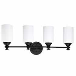 Dardyn Vanity Light Fixture w/o Bulbs, 4 Light, Espresso & Frost White