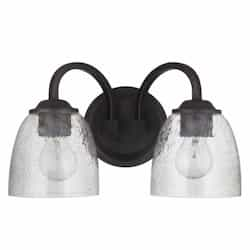 Serene Vanity Light Fixture w/o Bulbs, 2 Lights, E26, Espresso