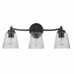 Tyler Vanity Light Fixture w/o Bulbs, 3 Lights, E26, Flat Black