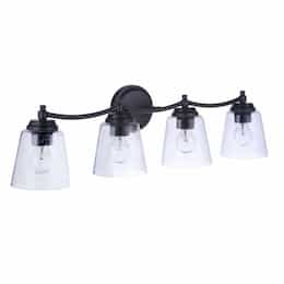 Tyler Vanity Light Fixture w/o Bulbs, 4 Lights, E26, Flat Black