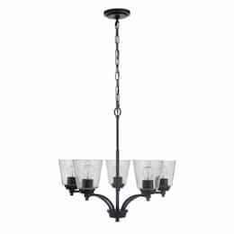 Tyler Chandelier Fixture w/o Bulbs, 5 Lights, E26, Flat Black