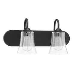 Gwyneth Vanity Light Fixture w/o Bulbs, 2 Lights, Flat Black/Clear