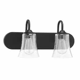 Gwyneth Vanity Light Fixture w/o Bulbs, 2 Lights, Flat Black/Clear