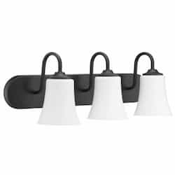 Gwyneth Vanity Light Fixture w/o Bulbs, 3 Lights, Flat Black/White