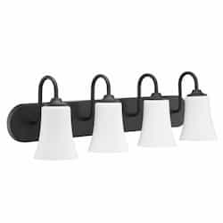 Gwyneth Vanity Light Fixture w/o Bulbs, 4 Lights, Flat Black/White