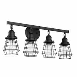 Thatcher Vanity Light Fixture w/o Bulbs, 4 Lights, E26, Flat Black