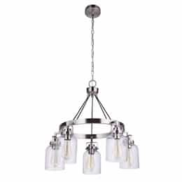 Foxwood Chandelier Fixture w/o Bulbs, 5 Lights, E26, Polished Nickel