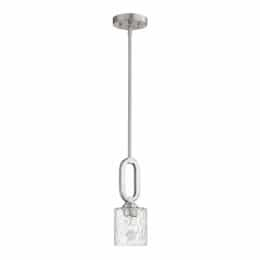 Collins Mini Pendant Fixture w/o Bulb, 1 Light, E26, Polished Nickel