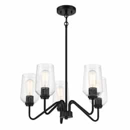 Shayna Chandelier Fixture w/o Bulbs, 5 Lights, E26, Flat Black