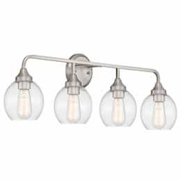 Glenda Vanity Light Fixture w/o Bulbs, 4 Lights, E26, Polished Nickel
