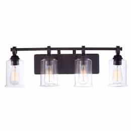 Romero Vanity Light Fixture w/o Bulbs, 4 Lights, E26, Espresso