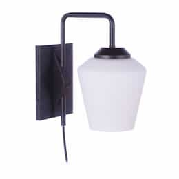 Rive Plug-In Wall Sconce Fixture w/o Bulb, 1 Light, E26, Flat Black