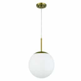 Gaze Medium Pendant Light Fixture w/o Bulb, E26, Satin Brass/White