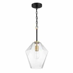 Avante Grand Large Pendant Fixture w/o Bulb, 1 Light, E26, Black/Brass