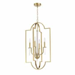 Fortuna Pendant Light Fixture w/o Bulbs, 4 Lights, E12, Satin Brass