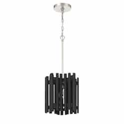 Freeform Pendant Fixture w/o Bulb, 1 Light, E26, Nickel/Black Walnut