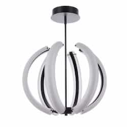 59W LED Unwind Small Pendant Light, 6 Lights, Dim, 3000K, Flat Black