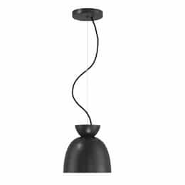 Ventura Dome Mini Pendant Fixture w/o Bulb, 1 Light, E26, Flat Black