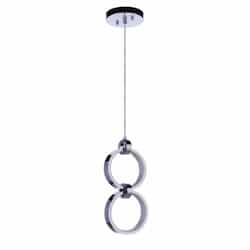 10W LED Context Pendant Light, 2 Lights, Dim, 360lm, 3000K, Chrome