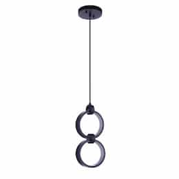 10W LED Context Pendant Light, 2 Lights, Dim, 360lm, 3000K, Flat Black