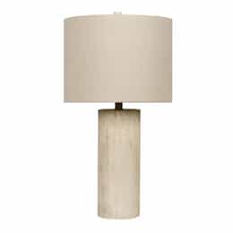 Poly Faux Wood Table Lamp Fixture w/o Bulb, E26, Cottage White