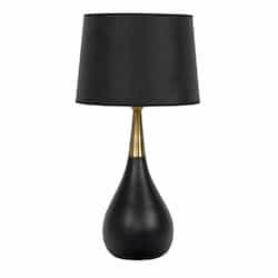 Poly and Metal Base Table Lamp Fixture w/o Bulb, E26, Black/Brass