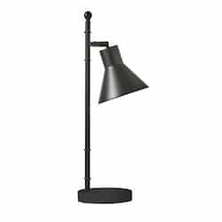 Metal Base Table Lamp Fixture w/o Bulb w/ Adj Shade, Flat Black