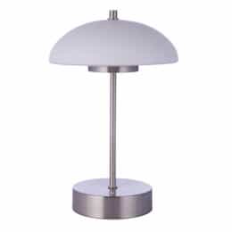 5W LED Indoor Rechargeable Portable Table Lamp, 3000K, Polished Nickel
