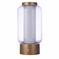 5W LED Outdoor Lantern Rechargeable Portable Lamp, 3000K, Satin Brass