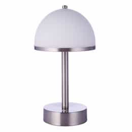 5W LED Indoor Rechargeable Portable Dome Table Lamp, 3000K, Nickel