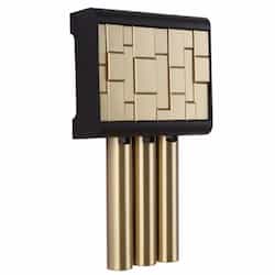 Westminster Contemporary Chime w/3 Short Tubes, Flat Black/Satin Brass
