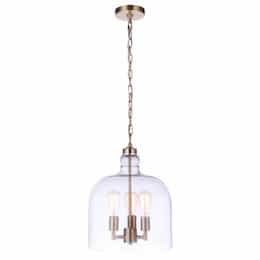 Jackson Pendant Light Fixture w/o Bulbs, 3 Lights, E26, Satin Brass