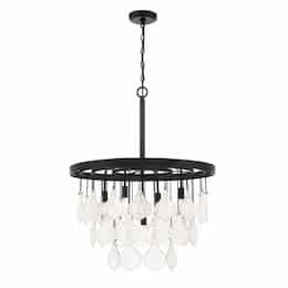 Vesi Pendant Light Fixture w/o Bulbs, 5 Lights, E12, Flat Black