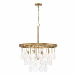 Vesi Pendant Light Fixture w/o Bulbs, 5 Lights, E12, Satin Brass