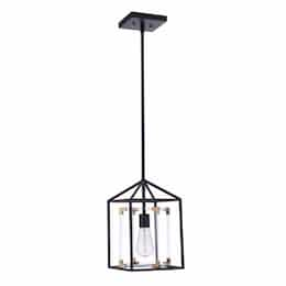 Aaron Pendant Light Fixture w/o Bulb, 1 Light, E26, Black/Brass