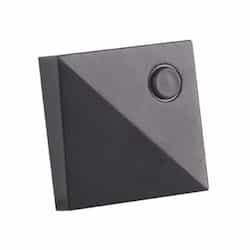 0.2W LED Tent Square Lighted Push Button, Aged Iron