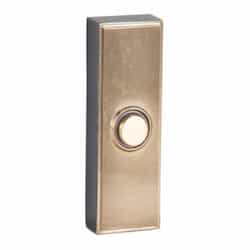 0.2W LED Contemporary Lighted Push Button, Satin Brass