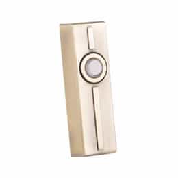 0.2W LED Contemporary Rectangular Lighted Push Button, Antique Brass