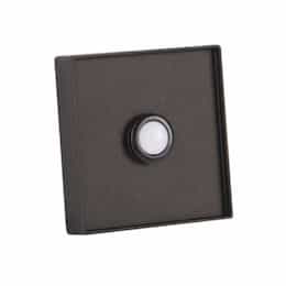 0.2W LED Square Recessed Lighted Push Button, Pewter