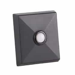 0.2W LED Square Tent Lighted Push Button, Pewter
