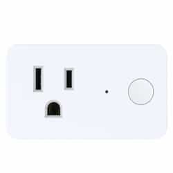 Smart Wi-Fi On/Off Indoor Wall Plug Controls, White