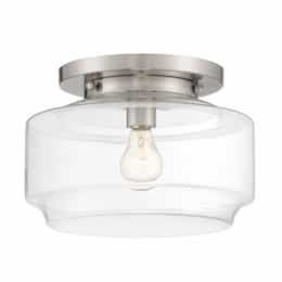 Peri Flush Mount Light Fixture w/o Bulb, E26, Brushed Polished Nickel