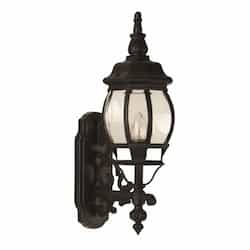French Style Outdoor Wall Sconce w/o Bulb, 1 Light, Textured Black