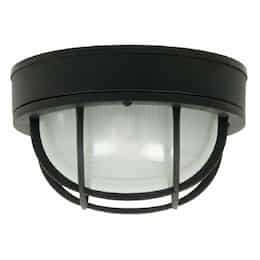 Oval and Round Bulkhead Flush Mount w/o Bulb, E26, Textured Black