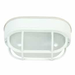 Oval Bulkhead Flush Mount w/o Bulb, 1 Light, E26, Textured White