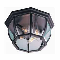 Bent Glass Outdoor Flush Mount w/o Bulb, 4 Light, E12, Textured Black