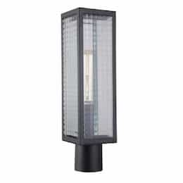 Large Deka Post Mount Fixture w/o Bulb, 1 Light, E26, Midnight